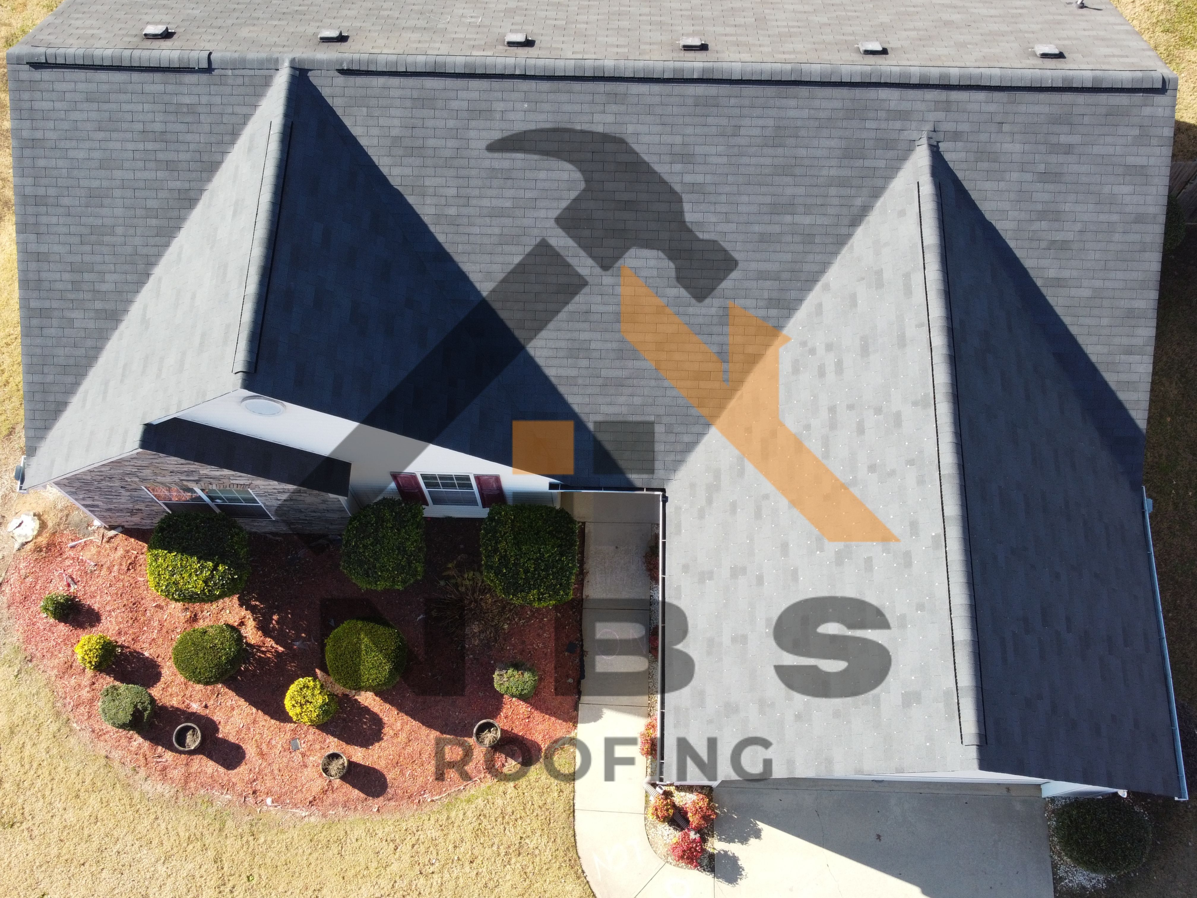 Aerial completed roof