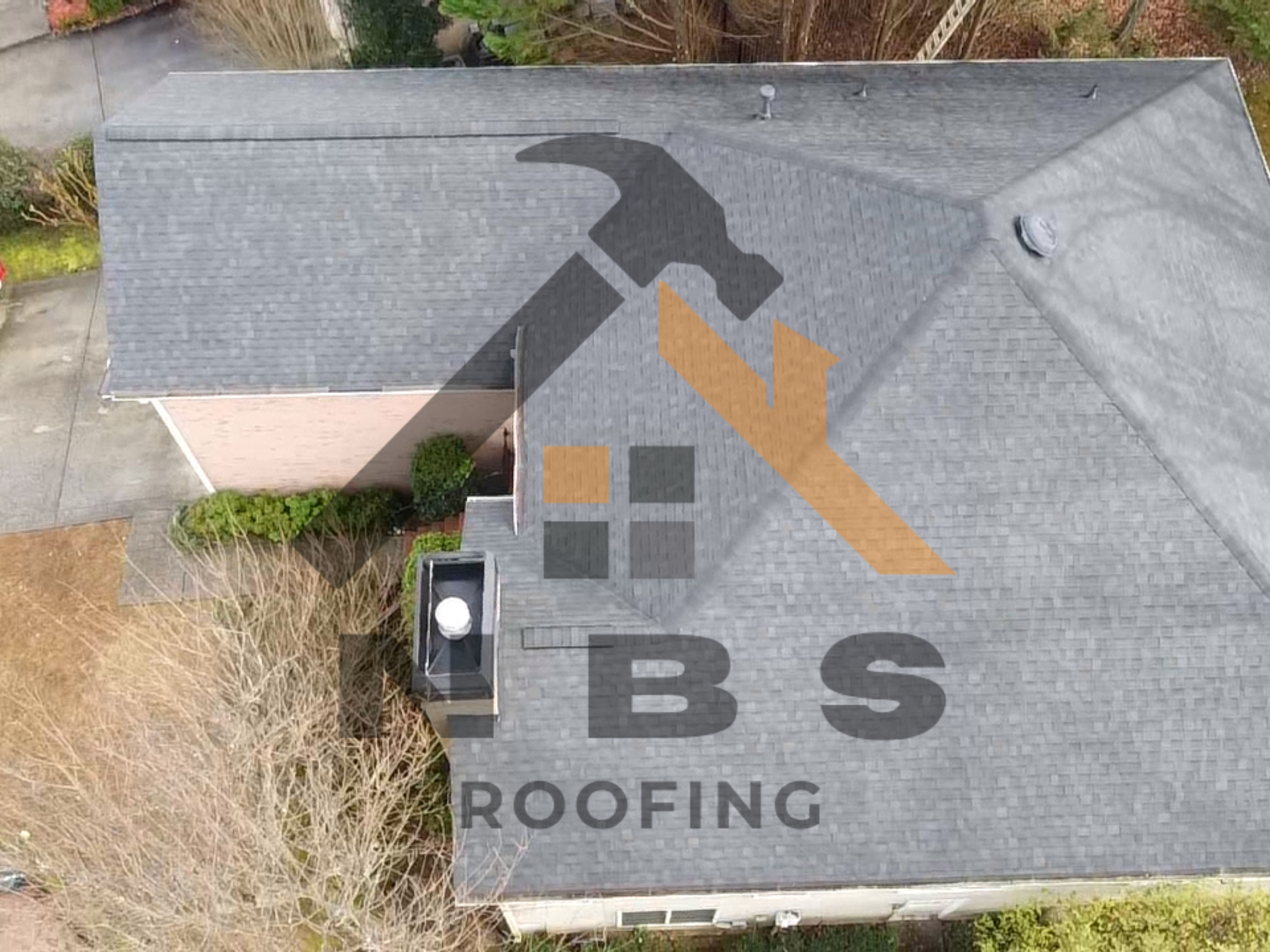 Blue shingles aerial