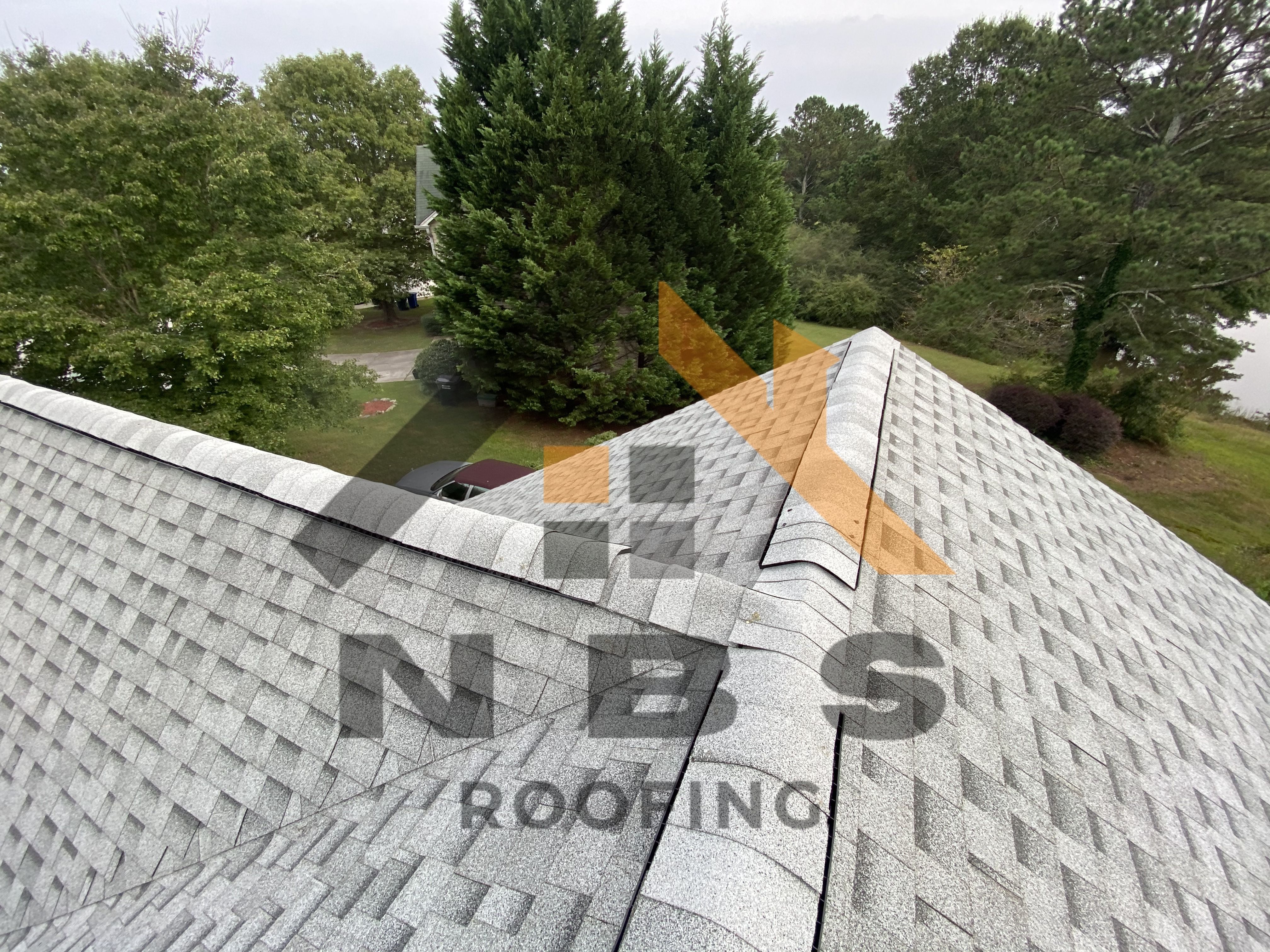 Grey shingles aerial